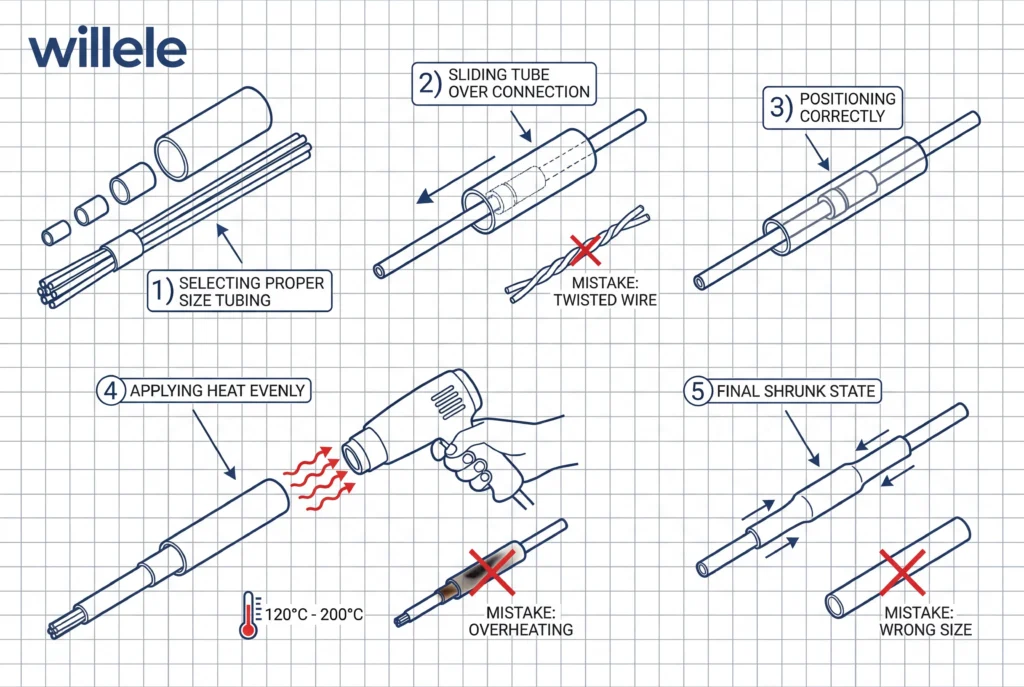 Heat Shrink Installation Process Diagram - willele