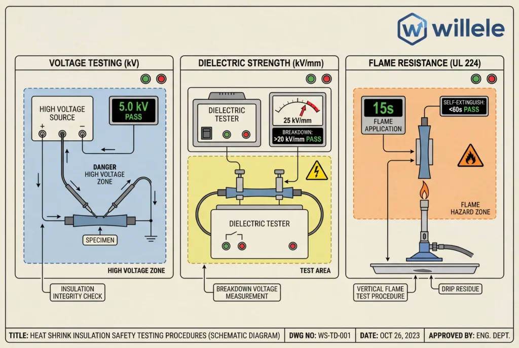 Heat Shrink Safety Testing Standards Diagram