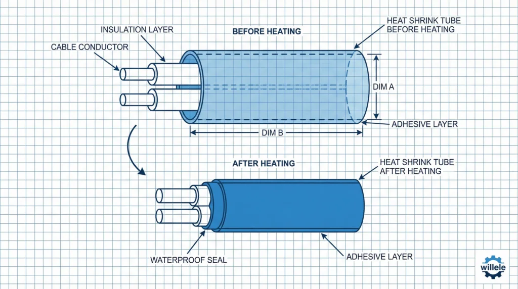 Heat Shrink Tube Technical Diagram - willele
