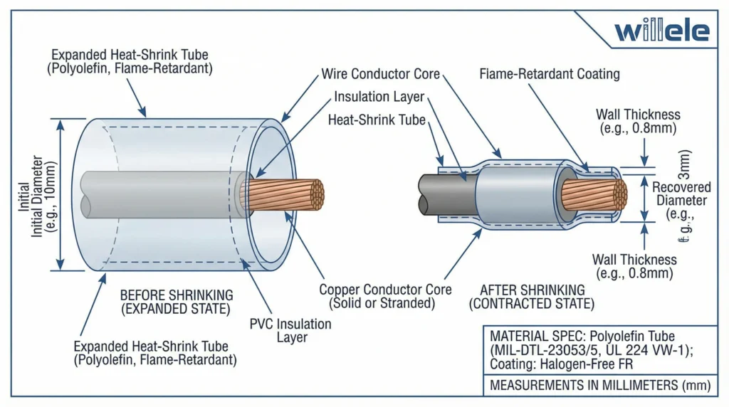 Heat-Shrink Tube Technical Cross-Section - willele