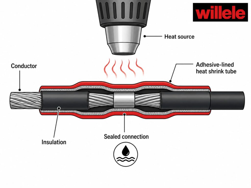 Heat shrink tube cross-section diagram