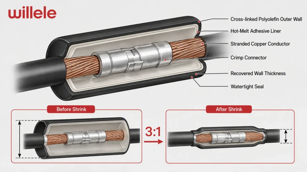 willele dual-wall heat shrink tube cross-section diagram