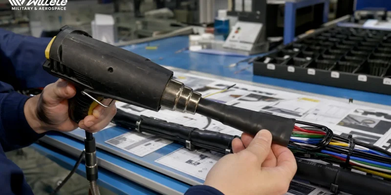 Military Flame-Retardant Heat-Shrink Tubing Installation